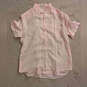 J Crew Pink mens Classic short sleeve shirt medium NWT